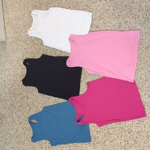 Girls Set of 5 Dance/Layering Tank Tops, Size XL